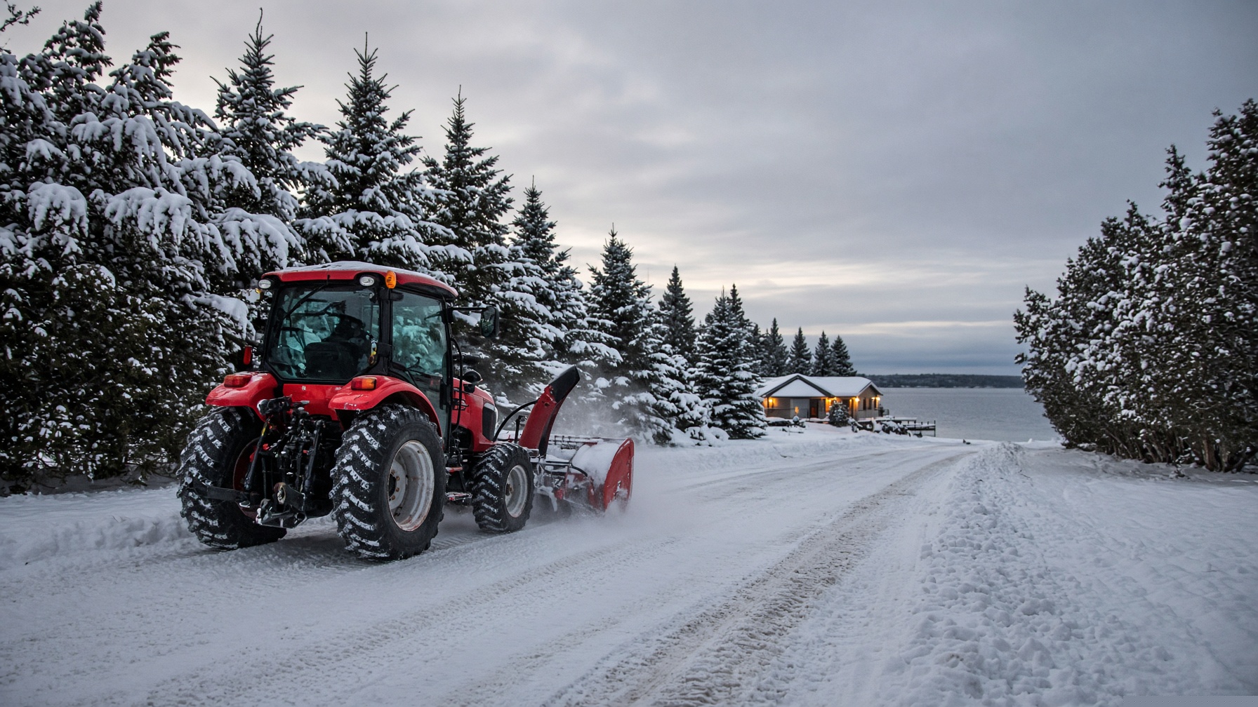 Basswood Snow crew clearing a rural Northern Ontario driveway